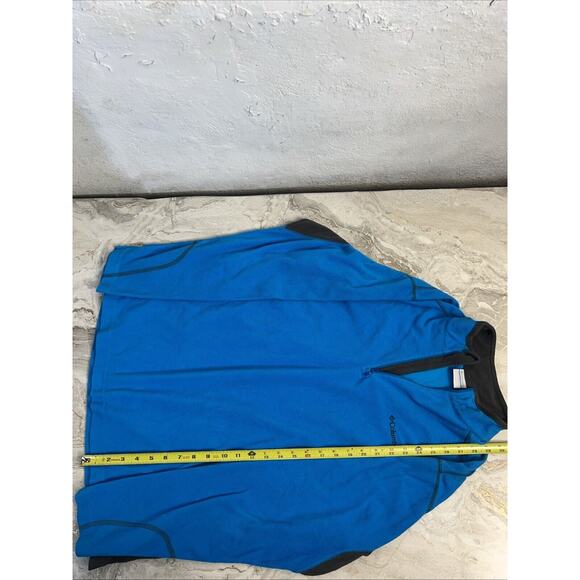 Columbia Sport 1/4 Zip Mens Fleece Pullover Sz L Blue And Gray - Picture 4 of 6